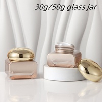 Ensemble Luxe de Flacons et Pots en Verre pour Cosmétiques Soins de la Peau, Dégradé Orange Transparent Givré Blanc Opaque