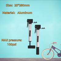 Pompe à vélo portable mini Nirong 3108, 100 PSI max, cylindre en aluminium, corps haute résistance, jauge étanche, haute pression d'urgence