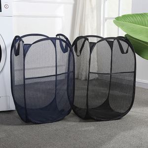 Collapsible PVC & Polyester Canasta De Ropa Cheap <b>Foldable</b> Mesh Laundry <b>Basket</b> for Bulk Storage in Bathroom - Product Image 4