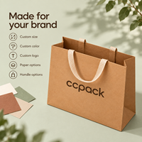 Sacs cadeaux en papier recyclable 230 g/m² avec poignées à patch, emballage personnalisé avec logo pour événements, boutiques et vente en gros