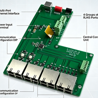 Tarjeta de Control Ethernet Multipuerto CCU PCBA para Comunicación Industrial, Entrada de Alimentación de 12V, Servicio de Ensamblaje de PCB Personalizado
