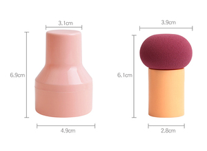 Éponge de maquillage multicolores de nouvelle conception HQ Mixed Proc Discount, avec poignée, sans latex, éponge de maquillage ronde avec tasse à café - Product Image 2