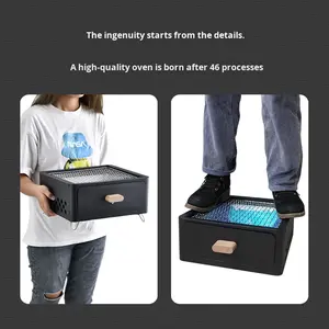 <span class=keywords><strong>Griglia</strong></span> a Carbone Portatile Quadrata per Campeggio, Casa, Giardino e Barbecue all'Aperto - Product Image 4