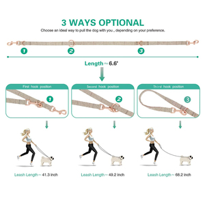 Luxus Custom Verstellbare Hunde leine Hunde halsbänder und Leine Haustier produkte mit <span class=keywords><strong>2</strong></span> Haken Metalls chn allen für Hund - Product Image 6