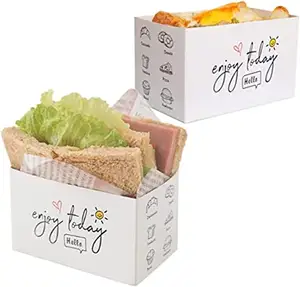 Tùy chỉnh Mini Burger hộp bánh mì nướng giữ bánh mì khay bánh sandwich Hot Dog Donut trứng Waffle Hộp bao bì cho đưa ra thực phẩm container