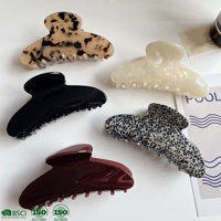 Pince à cheveux en acétate de cellulose écologique française de 11 cm avec logo personnalisé en bronze de l'usine YJL