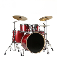 5-Piece 4-Cymbal or 3 Cymbals Professional Jazz Drum Set for Adults & Kids Complete Full Kit Ideal for Home Practice