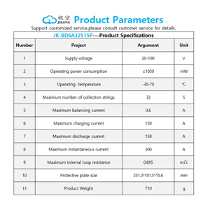 JK BMS 8-32S Smart BMS 100A con Funzione di Bilanciamento Attivo 0.6A e Supporto BMS 96V 32S Lifepo4 con BT - Product Image 5