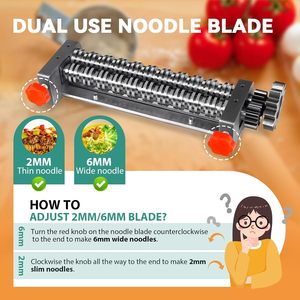 CHANG QING Macchina Elettrica Commerciale Automatica per Pasta e Noodle 2-in-1, Rullo per Impasto Resistente con Lama da 2mm/6mm, Nuovo - Product Image 4