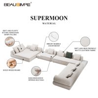 Maßgefertigte italienische Luxus-Ledersofas der Spitzenklasse Full-House-Möbel Modulare minimalistische U-förmige Sektion