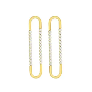Fashion Stainless Steel Long Tassel Crystal Drop Earrings for Women Trendy Rhinestone Earrings Statement Jewelry Gifts