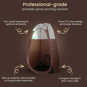 Cabina <span class=keywords><strong>de</strong></span> <span class=keywords><strong>bronceado</strong></span> portátil con estuche <span class=keywords><strong>de</strong></span> transporte, ventana transparente para un perfecto <span class=keywords><strong>bronceado</strong></span> en aerosol, tienda <span class=keywords><strong>de</strong></span> <span class=keywords><strong>bronceado</strong></span> para el hogar y Salo - Product Image 6