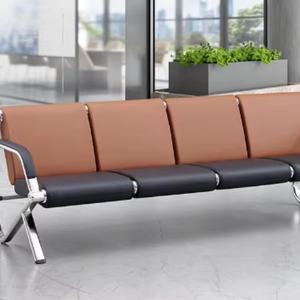 Factory Wholesale Price Silver <b>Salon</b> Waiting Chair Long Chair Multi-chair Waiting Sofa Hall Waiting Sofa - Product Image 1