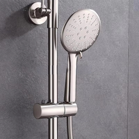 Kit de robinetterie de douche à main thermostatique en forme de tournesol, haute qualité et hauteur réglable.