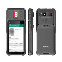 UNIWA F501 5 pulgadas portátil PDA Android escáner de código de barras lector de huellas dactilares biométrico teléfono