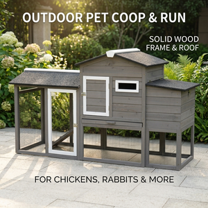 Grand poulailler extérieur en bois, abri imperméable pour poules, lapins et animaux domestiques - Product Image 3