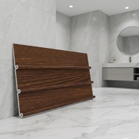 Panneau mural WPC moderne avec grain de bois, imperméable, résistant à l'humidité, revêtement en béton pour bardage de maison, design à motif botanique