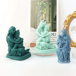 母父の日保持赤ちゃん母キャンドル型結婚式の装飾愛カップル家族像シリコン型女性ボディ樹脂メーカー - Product Image 1