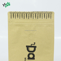 Sacs à café à 8 côtés avec valve, fond plat, emballage en sachet, grande capacité, impression en gravure, recyclable, logo personnalisé