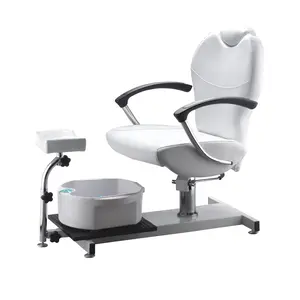 White Pedicure Chair WB2301 with Foot Massage Bath Light Therapy Bubble Water Massage for Pedicure Spa Chair