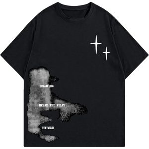 เสื้อยืดผู้ชาย FOXA ไซส์ใหญ่ ลายกราฟิก แขนสั้น คอกลม ผ้าฝ้าย สตรีทแวร์ ระบายอากาศได้ดี ทรงพอดีตัว - Product Image 1
