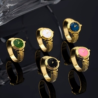 Offre Spéciale bague de montre pour femmes alliage de pierre naturelle bijoux de mode vêtements quotidiens 6 couleurs en gros