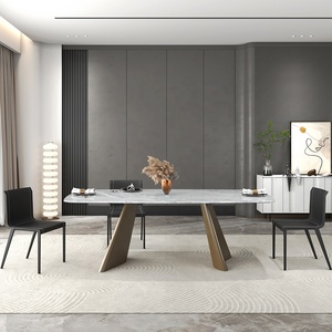 مكتب قاعدة صب من الأحجار الفاخرة ، لوح صخري فاخر ، طاولة داعمة للقدم المعدني - Product Image 6