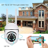 Caméra de sécurité intelligente pour la maison, stockage cloud, best-seller, 1080P WiFi 360 °   Caméra CCTV miniature sans fil bidirectionnelle avec vision nocturne IR PTZ