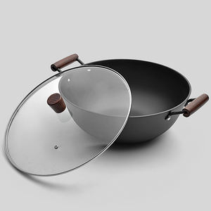 Olla Wok de Hierro Fundido de Gran Tamaño, 34, 36, 38, 40 cm, con Fondo Plano, Precio de Fábrica - Product Image 2