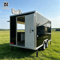 Remorque de restauration mobile en acier inoxydable pour pizzas rapides, homologuée DOT VIN CE, cuisine mobile