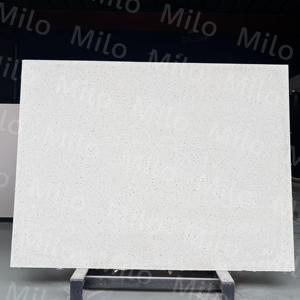 Dalle de Terrazzo préfabriquée en ML-ST019 Base blanche avec galets rouges et blancs Grande dalle pour application de table de chambre à coucher - Product Image 4