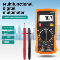 Multimètre numérique portable avec écran LCD rétroéclairé, compact, léger, ampèremètre, voltmètre, ohmmètre AC/DC pour la physique scolaire