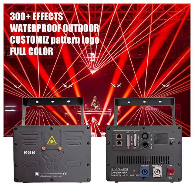10W 6W 5W 4W 3W2W Wedding Laser Light DMX ILDA RGB Lazer Show Projector Laser Light Work with Snow Smoke Machine and Animation