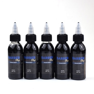 Inchiostro per Aerografo da Barbiere con Colori Nero e Marrone, Capacità 100/60 mL, Miglioramento Colore e Tinta per Capelli per Uomo, Linea del Capello e Tatuaggio Cosmetico - Product Image 1