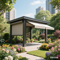Pergola à persiennes en aluminium blanc pour extérieur, auvent rétractable électrique, kit de support de terrasse de jardin étanche, pavillon d'un côté