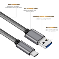 Cable USB 3.0 a Tipo C con Certificación ISO9001, Trenzado de Nailon, Flexible, 3A, 60W, Transferencia de Datos Rápida de 5Gbps