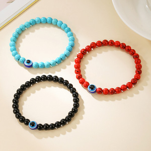Turquoise Evil Eye <b>Beaded</b> <b>Bracelet</b> Set 3 Pack For <b>Men</b> Gift Jewelry - Product Image 2