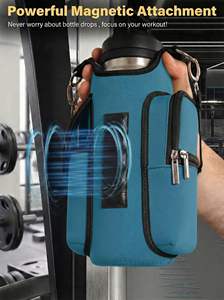 Sac de sport de grande capacité en toile et en oxford résistant à l'eau avec logo personnalisé, porte-clés, porte-téléphone, porte-bouteille magnétique pour la salle de sport - Product Image 2