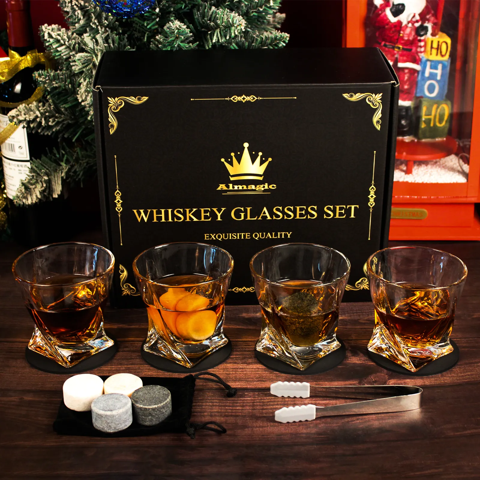 Aangepaste Magnetische Geschenkdoos Zakelijke Bruiloft Giveaway Valentijnsdag Nieuwigheid Relatiegeschenken Whisky Glas Set