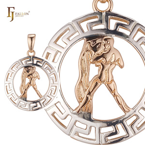 Кулон FJ Fallon Fashion Jewelry, знак зодиака, греческий стиль, с ореолом, покрытие из розового золота, двухцветный - Product Image 5