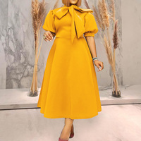 Robes d'église tendance, robes décontractées élégantes pour femmes, manches longues, col carré, robe de bureau pour femme, robes africaines pour femmes