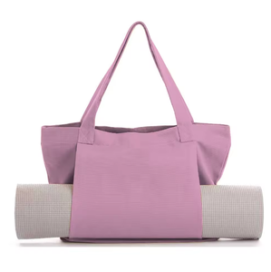 Customized logo yoga <b>accessories</b> gym cotton pad bag <b>beach</b> shoulder canvas yoga tote bag with shopping bag - Product Image 1