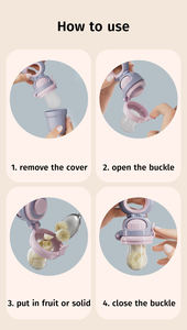 BPA-Free lattante in Silicone ciuccio per bambini per uso alimentare massaggiagengive 0-12 mesi a propulsione rotazionale solido cibo ciuccio frutta - Product Image 3