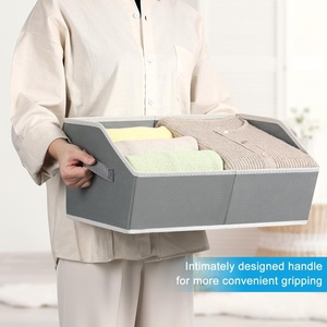 Caja de Almacenamiento de Tela Plegable con Particiones y Tapa Abierta, Capacidad de 18L, Diseño Moderno y Simple, Organizador de Armario para Dormitorio, Transfronterizo - Product Image 2
