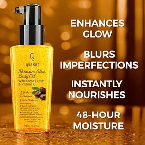 Iluminador Corporal Líquido Vegano Orgánico Quaker, <span class=keywords><strong>Bronceador</strong></span> <span class=keywords><strong>con</strong></span> Brillo y <span class=keywords><strong>Aceite</strong></span> para el Cuerpo que Aporta Luminosidad - Product Image 3