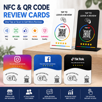 Carte de paiement sans contact NFC avec puce NTAG215 13,56 MHz, code QR URL programmable, étanche, avec étiquette adhésive au dos