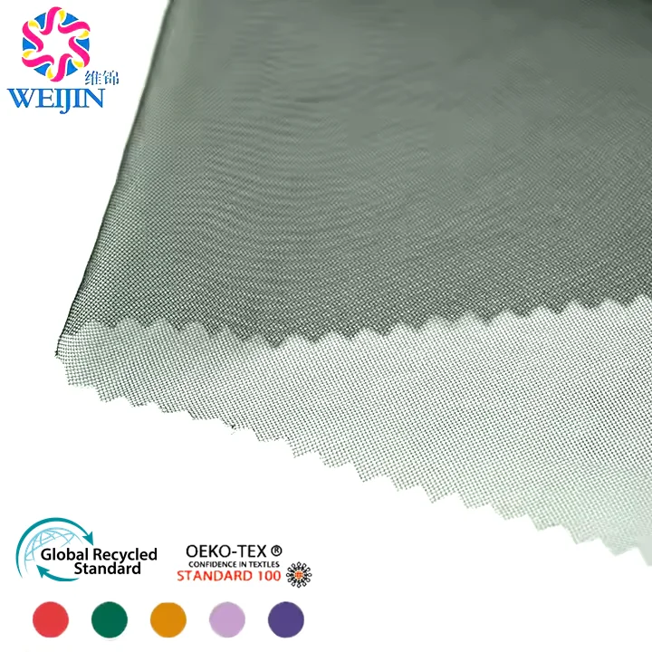 Weijin Free Sample 100% Nylon Tulle Power Mesh Warp Knit Fabric Soft Roll Swiss Tricot Colorful Party Wedding Dress Decoration