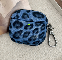 Dompet Mini Clutch Desainer Mewah untuk Wanita Motif Leopard untuk Airpods Earphone Penutup Kancing Ukuran Kecil Tempat Headphone