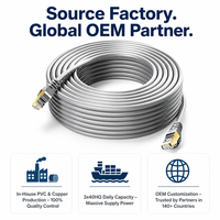 Câble Patch RJ45 Cat6 Cat6A Entièrement Blindé à Faible Coût pour Usine, CCA UTP FTP SFTP, Câble Ethernet pour Caméra de Sécurité CCTV