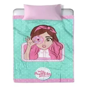 Couverture My Cupcakes, taille matrimoniale, literie imprimée style princesse pour adultes, utilisation toutes saisons - Product Image 1